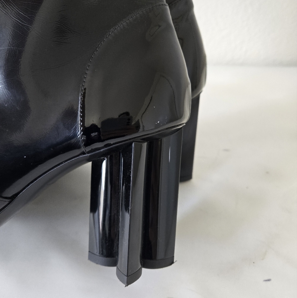 LOUIS VUITTON Silhouette Black Patent Ankle Sock Boots size‎ 38.5 or US 8.5 - Picture 5 of 16